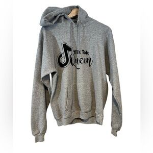 Gray Hoodie with Tik Tok Queen Graphic Size M ☀️